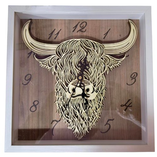3D Highland Cow Clock