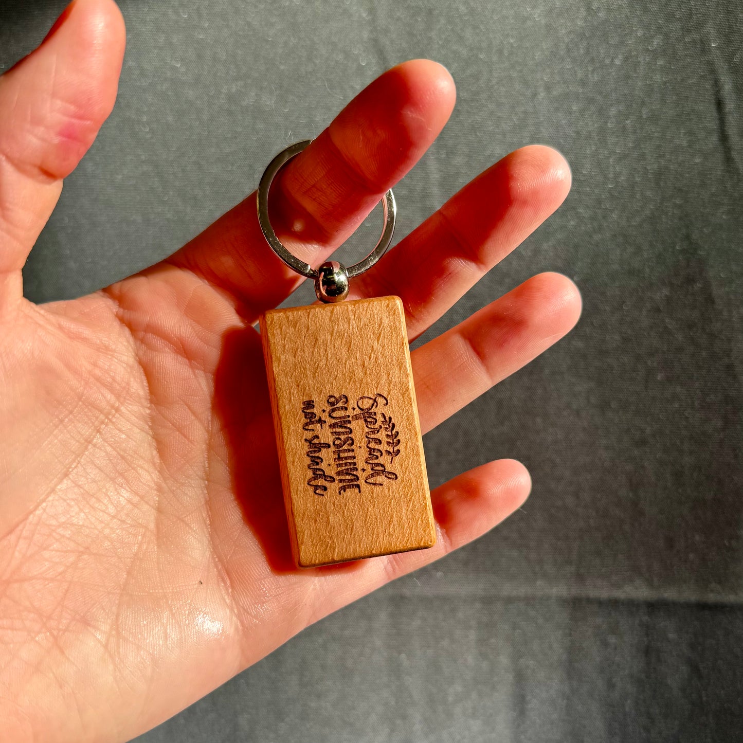 Motivational Laser Engraved Wooden Slogan Keyring (Made in the UK)