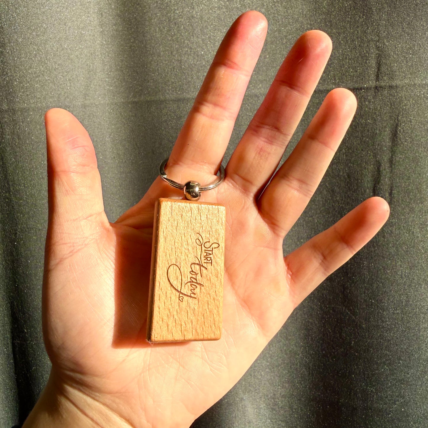 Motivational Laser Engraved Wooden Slogan Keyring (Made in the UK)