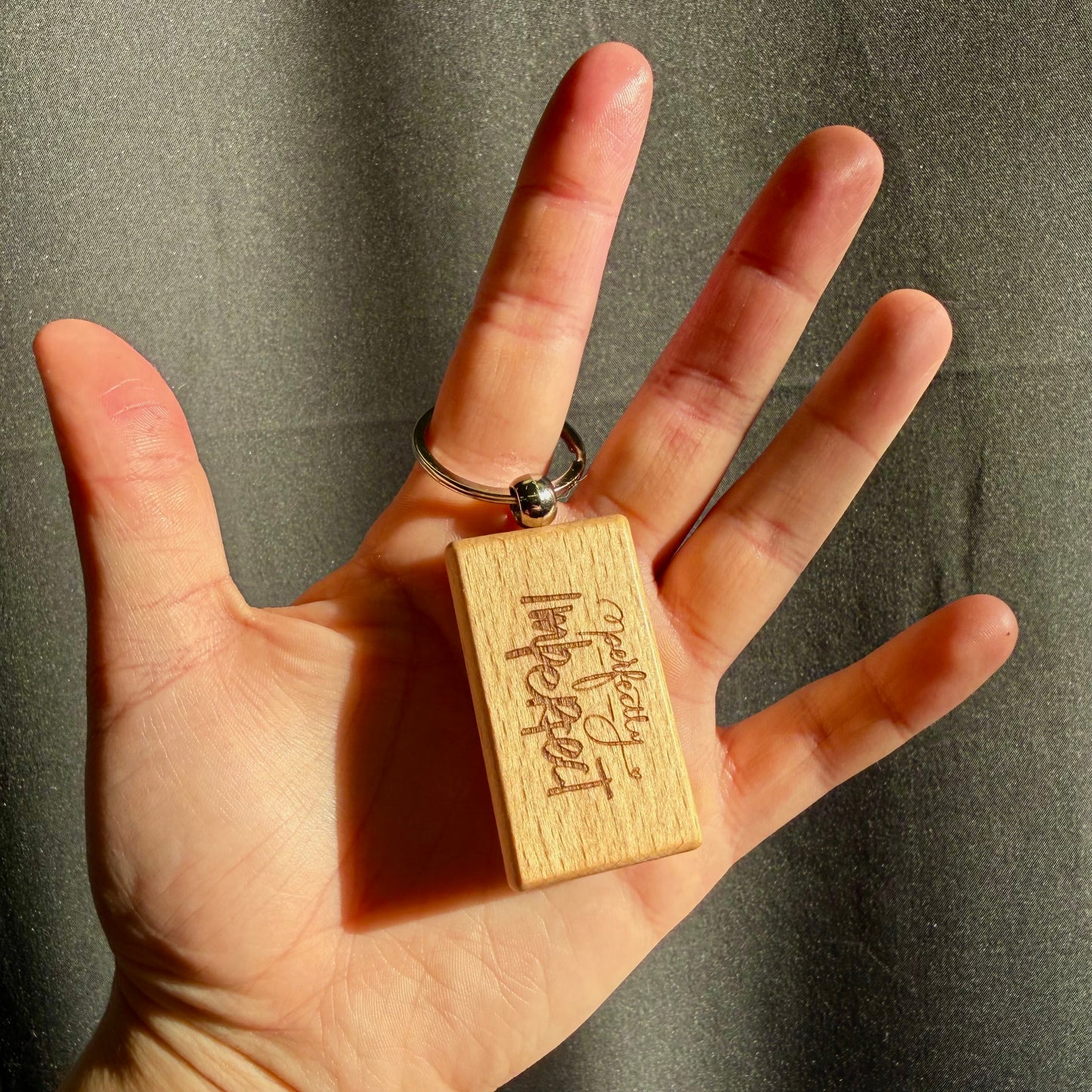 Motivational Laser Engraved Wooden Slogan Keyring (Made in the UK)