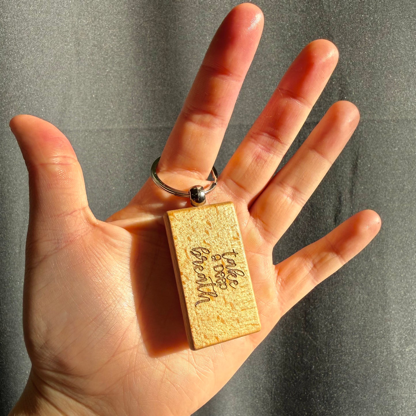 Motivational Laser Engraved Wooden Slogan Keyring (Made in the UK)