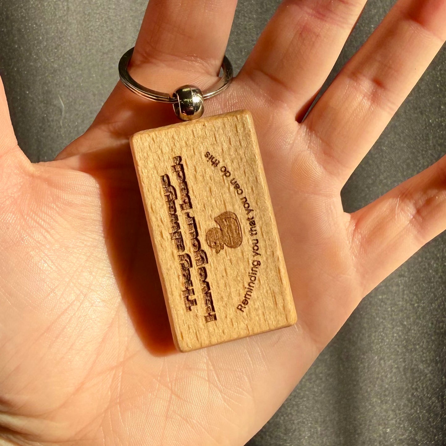 Motivational Laser Engraved Wooden Slogan Keyring (Made in the UK)