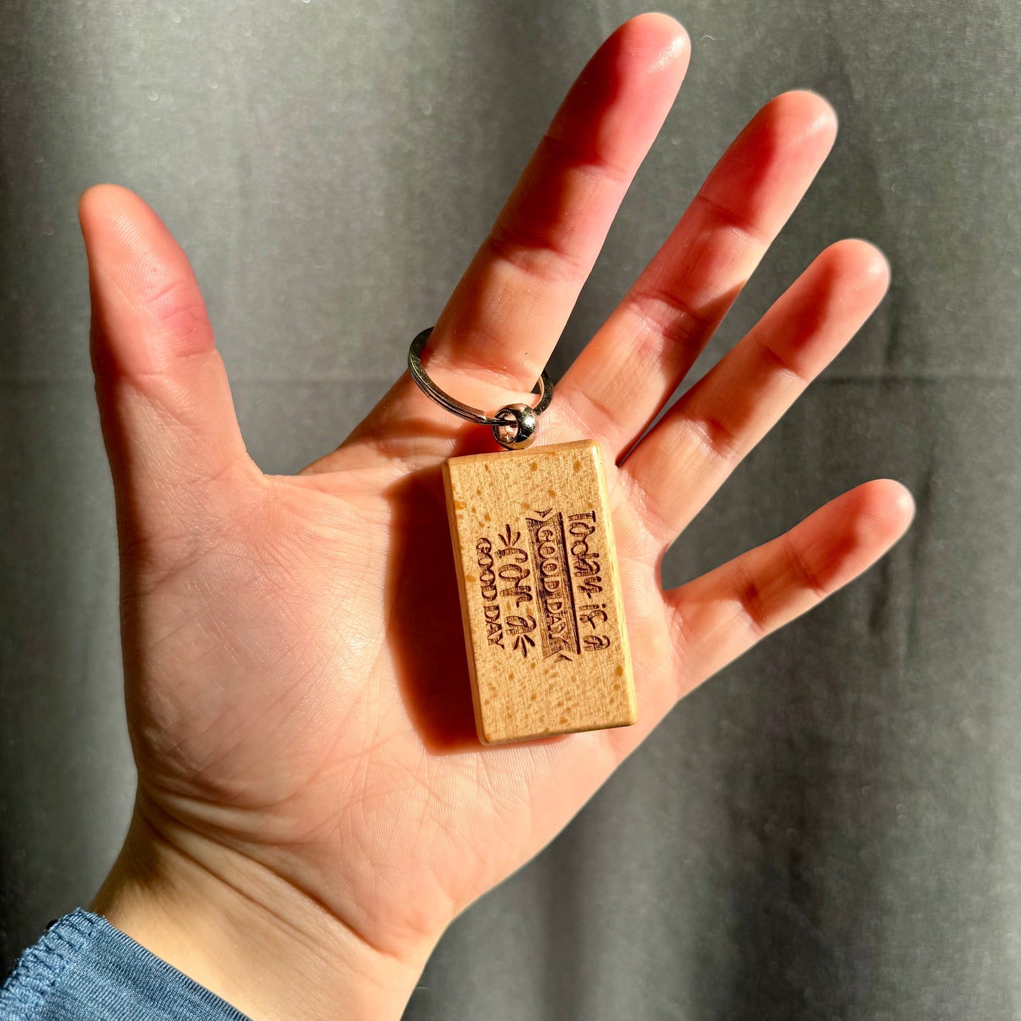 Motivational Laser Engraved Wooden Slogan Keyring (Made in the UK)