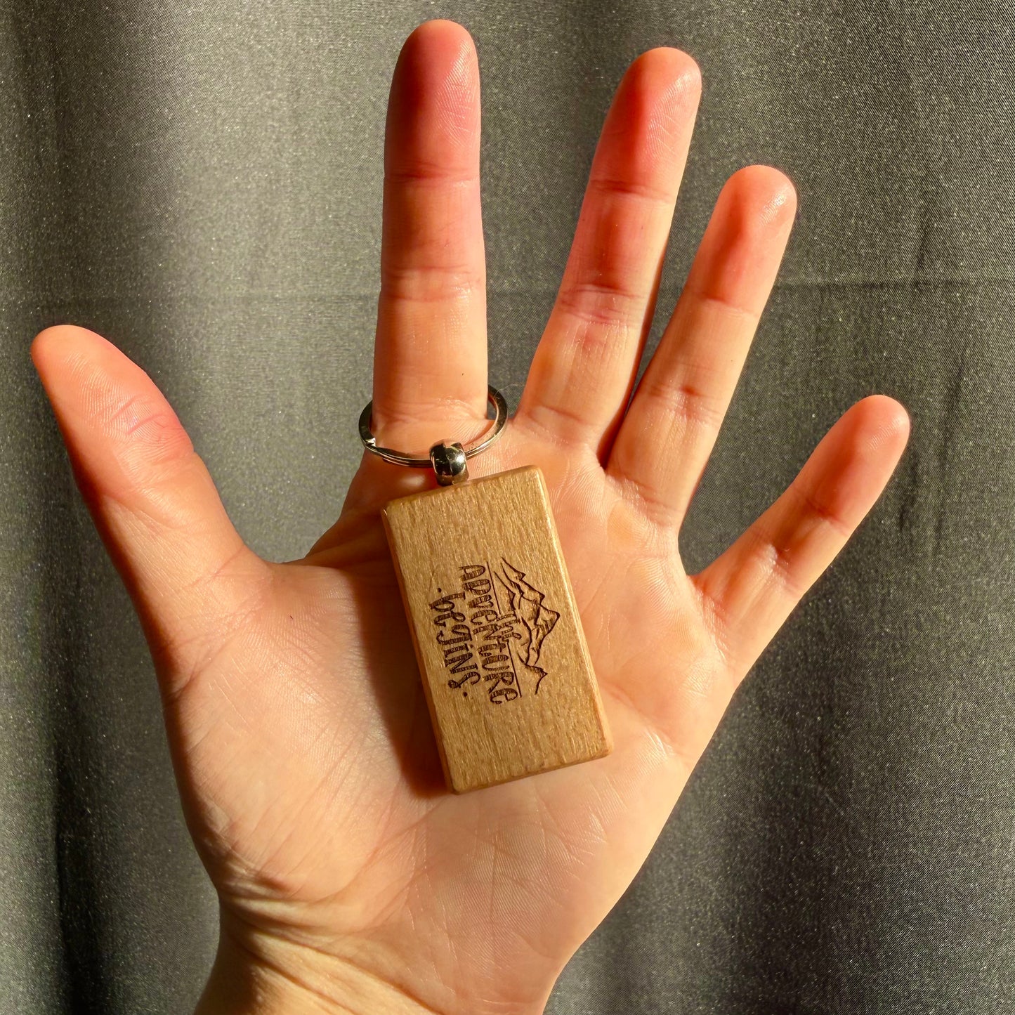 Adventure Laser Engraved Wooden Slogan Keyring (Made in the UK)