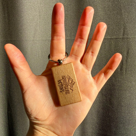 Adventure Laser Engraved Wooden Slogan Keyring (Made in the UK)