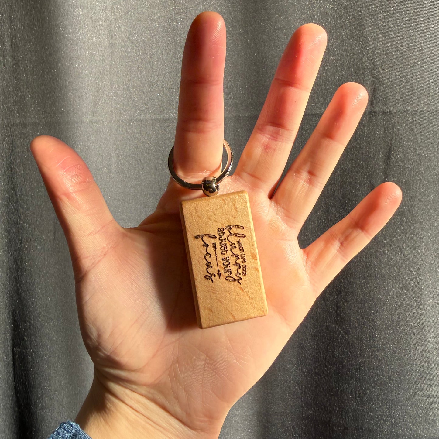 Motivational Laser Engraved Wooden Slogan Keyring (Made in the UK)