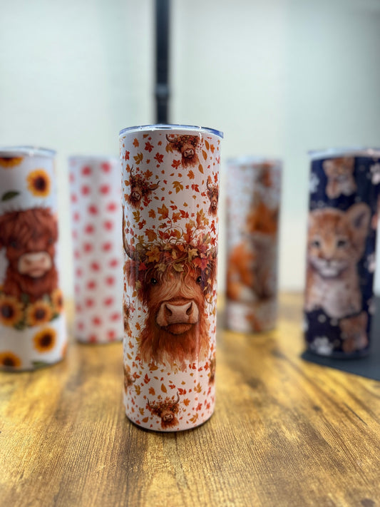 Autumnal Highland Cow Tumbler