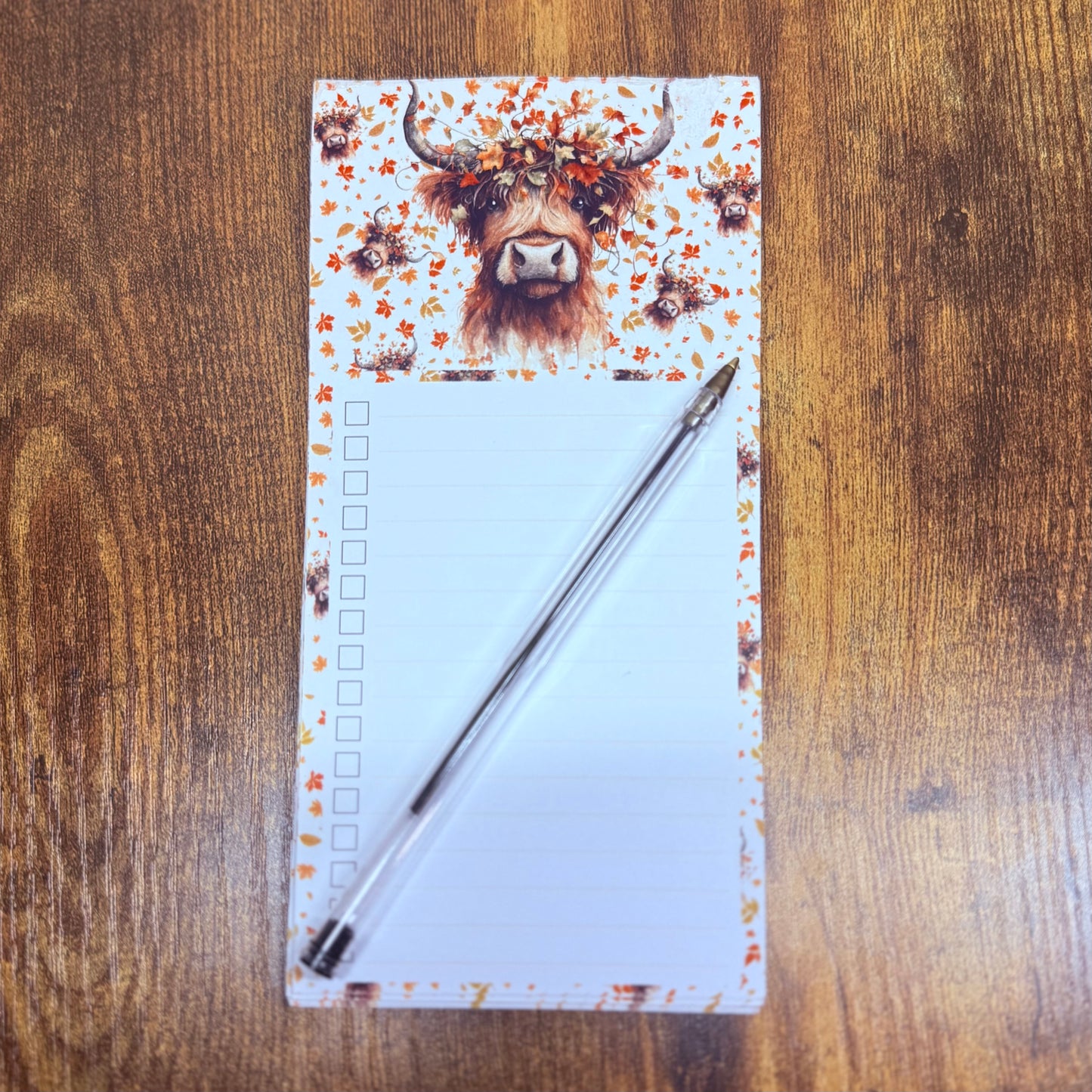 Autumn Highland Cow Notepad