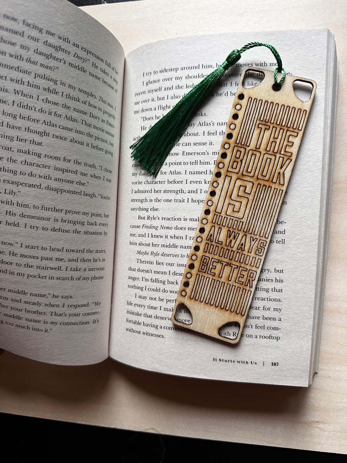 Laser engraved wooden bookmarks